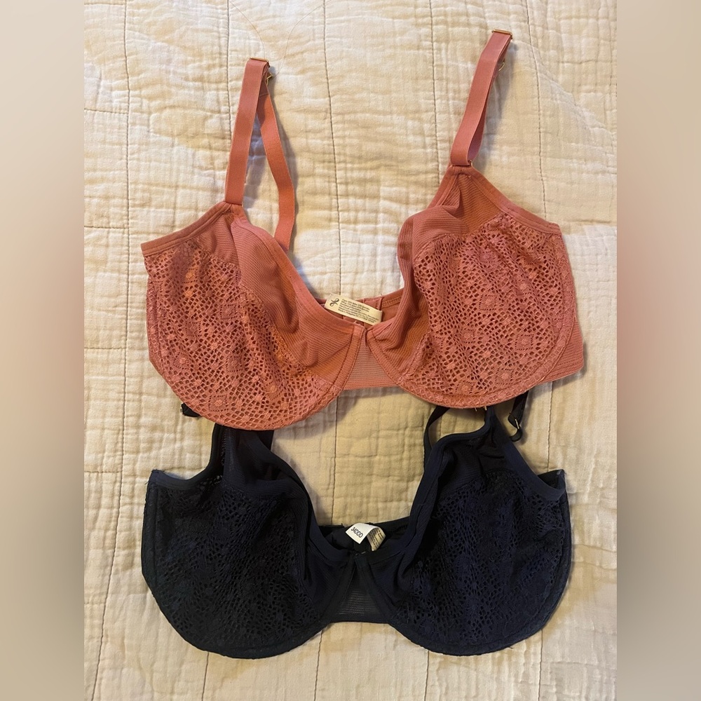 Lively Crocheted Lace Unlined Bras 34DDD